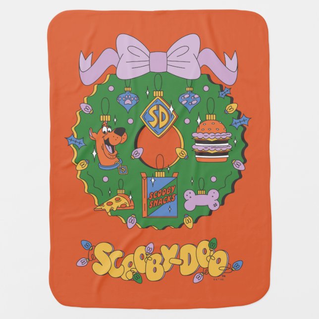Scooby-Doo Holiday Snack Wreath Graphic Baby Blanket (Front)