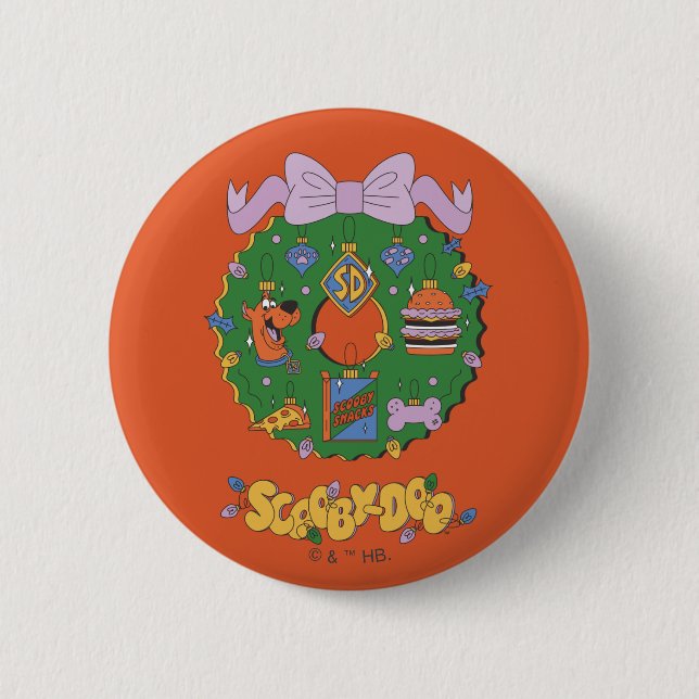 Scooby-Doo Holiday Snack Wreath Graphic Button (Front)