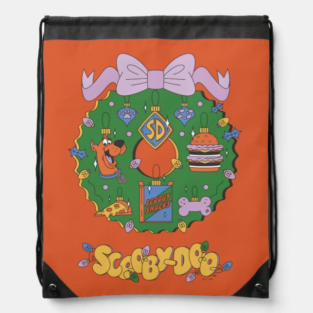 Scooby-Doo Holiday Snack Wreath Graphic Drawstring Bag (Front)