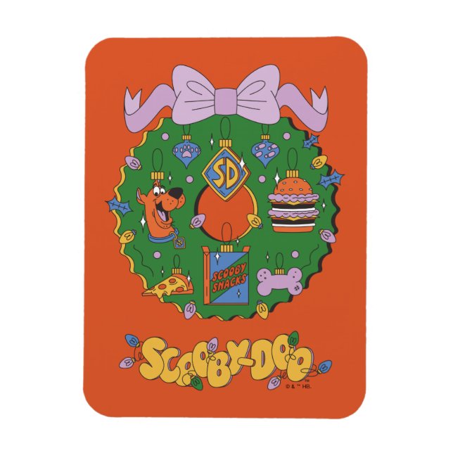 Scooby-Doo Holiday Snack Wreath Graphic Magnet (Vertical)