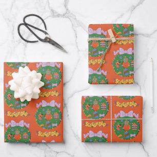 Scooby-Doo Holiday Snack Wreath Graphic Wrapping Paper Sheets