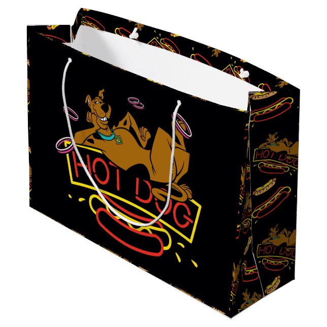 Scooby-Doo Hot Dog Neon Sign Large Gift Bag (Back Angled)