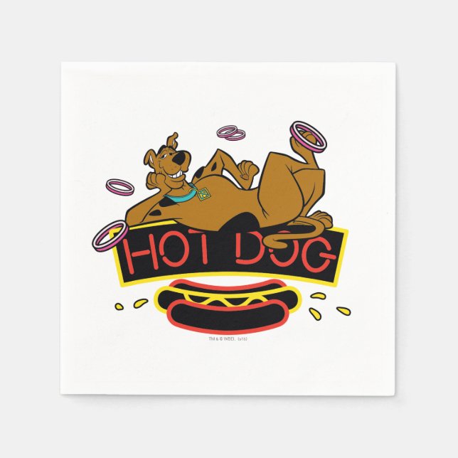 Scooby-Doo Hot Dog Neon Sign Paper Napkins (Front)