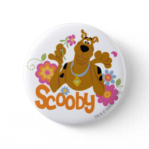 Scooby-Doo In Flowers Button