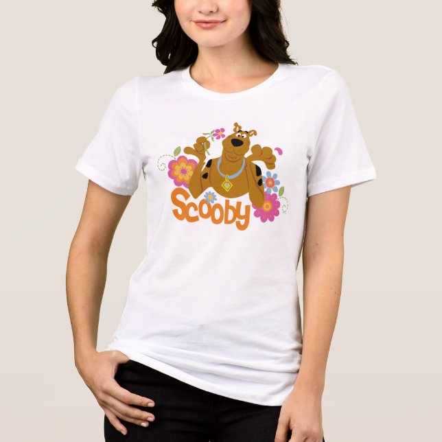 Scooby-Doo In Flowers Tri-Blend Shirt (Front)