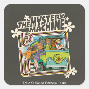 Scooby-Doo "It's Lit" Mystery Machine Graphic Square Sticker