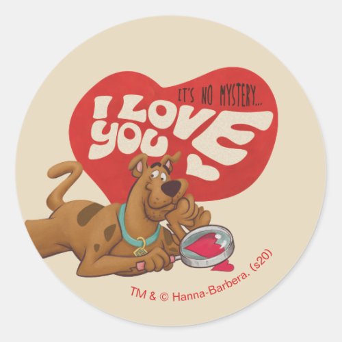 Scooby_Doo _ Its No Mystery I Love You Classic Round Sticker