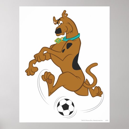 Scooby-Doo Kicking Soccer Ball Poster | Zazzle.com