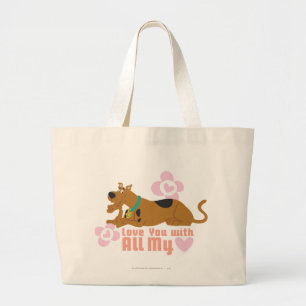 Scooby-Doo "Love You With All My Heart" Large Tote Bag