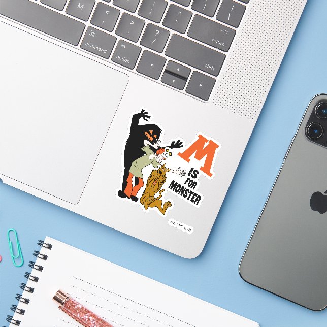 Scooby-Doo | M is for Monster Sticker (Laptop w/ iPhone)