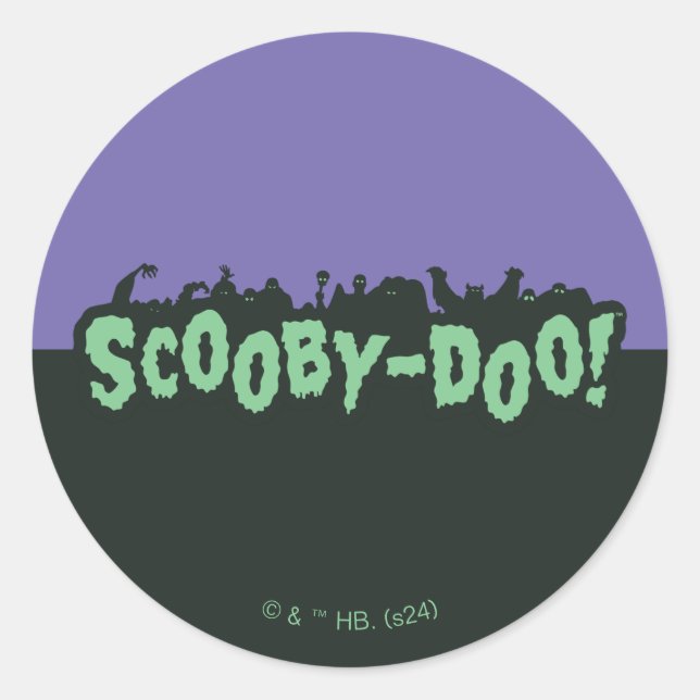 Scooby-Doo! Monster Silhouette Logo Classic Round Sticker (Front)
