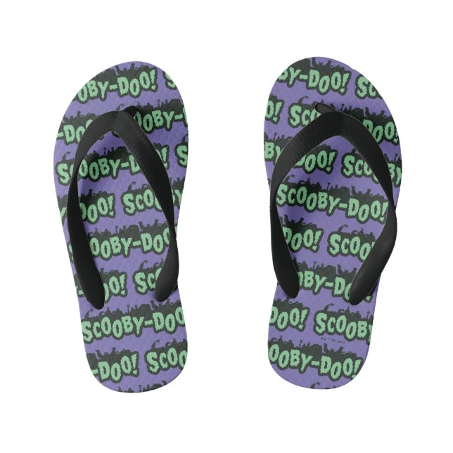 Scooby-Doo! Monster Silhouette Logo Kid's Flip Flops (Footbed)
