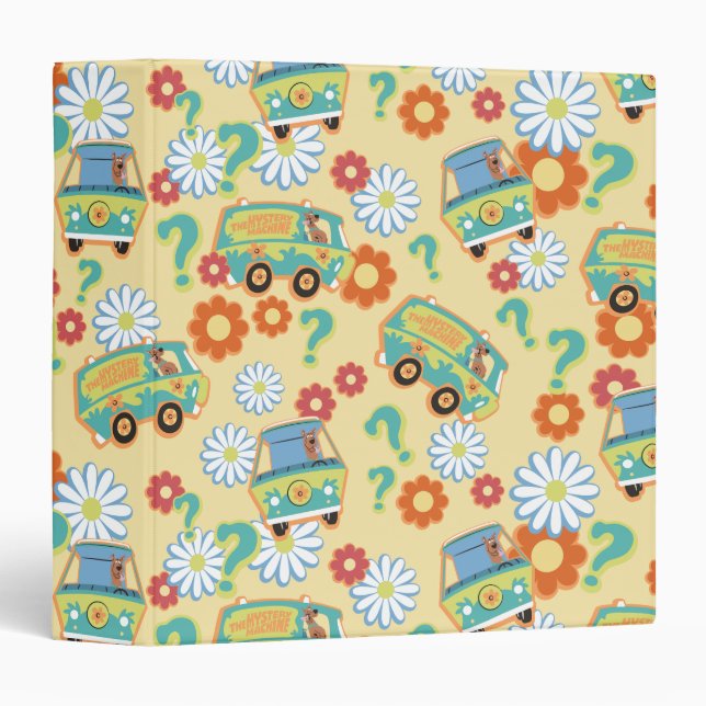 Scooby-Doo Mystery Machine Flower Pattern 3 Ring Binder (Front/Spine)