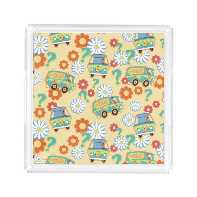 Scooby-Doo Mystery Machine Flower Pattern Acrylic Tray (Front)