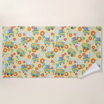 Scooby-Doo Mystery Machine Flower Pattern Beach Towel