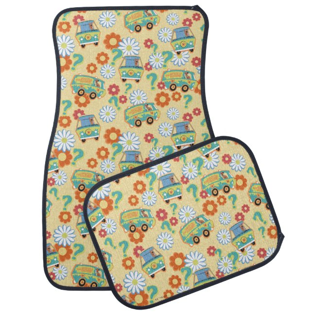 Scooby-Doo Mystery Machine Flower Pattern Car Floor Mat (Set)