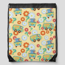 Scooby-Doo Mystery Machine Flower Pattern Drawstring Bag