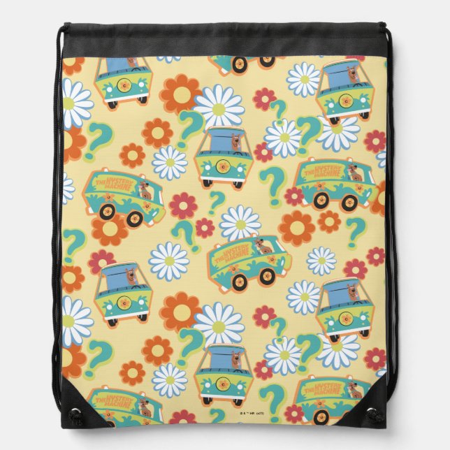 Scooby-Doo Mystery Machine Flower Pattern Drawstring Bag (Front)