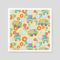 Scooby-Doo Mystery Machine Flower Pattern Napkins