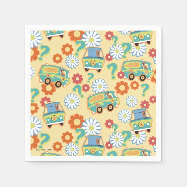 Scooby-Doo Mystery Machine Flower Pattern Napkins (Front)