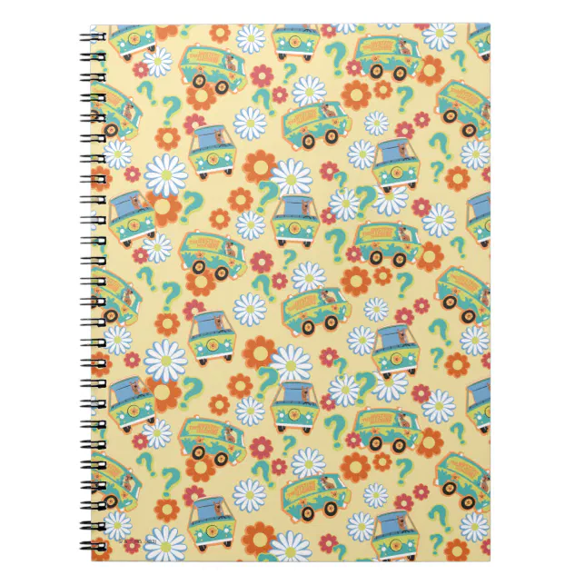 Scooby-Doo Mystery Machine Flower Pattern Notebook | Zazzle