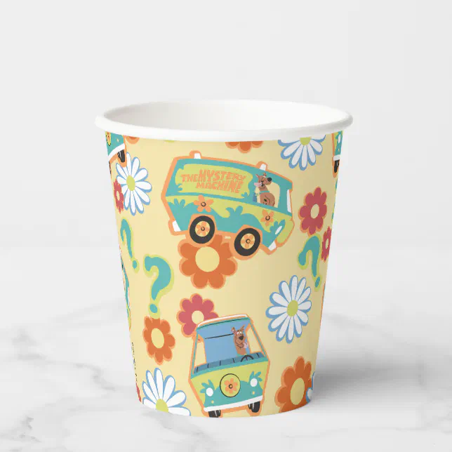 Scooby-Doo Mystery Machine Flower Pattern Paper Cups | Zazzle