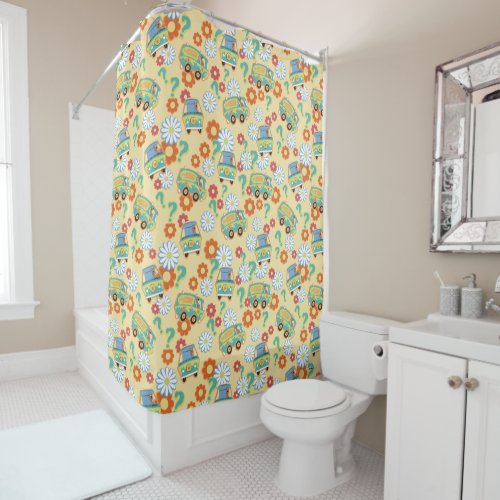 Scooby_Doo Mystery Machine Flower Pattern Shower Curtain