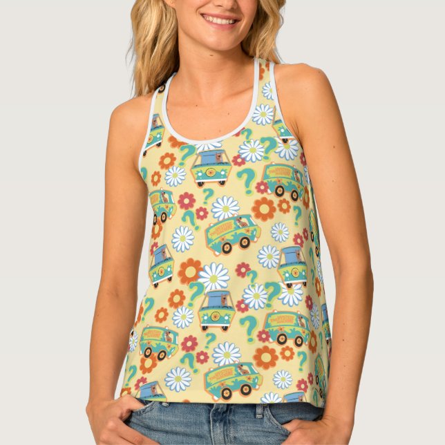 Scooby-Doo Mystery Machine Flower Pattern Tank Top (Front)