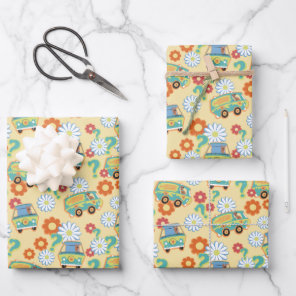 Scooby-Doo Mystery Machine Flower Pattern Wrapping Paper Sheets