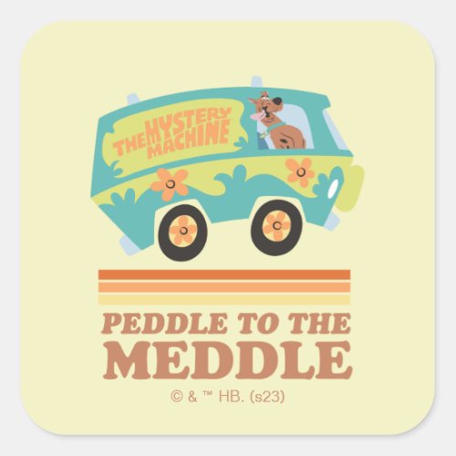 Scooby_Doo Mystery Machine Peddle to the Meddle Square Sticker