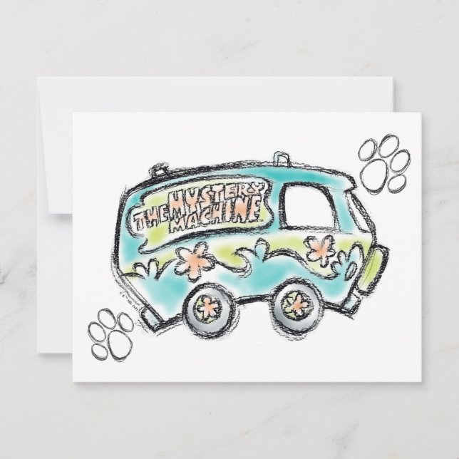 Scooby-Doo | Mystery Machine Sketch Note Card (Front)