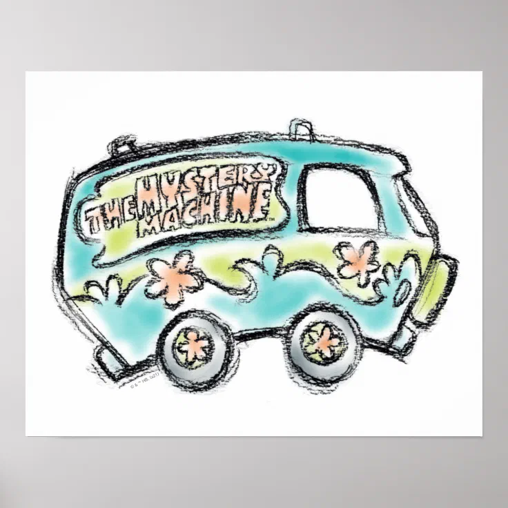Scooby-Doo | Mystery Machine Sketch Poster | Zazzle
