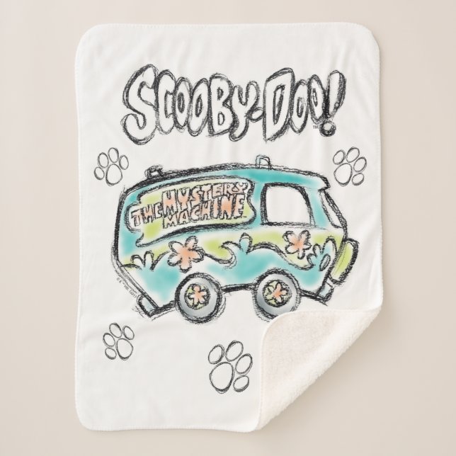 Scooby-Doo | Mystery Machine Sketch Sherpa Blanket (Front)