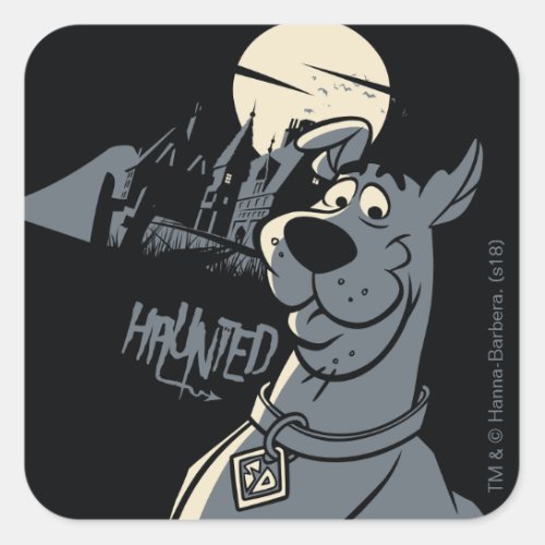 Scooby_Doo Noir Haunted Mansion Graphic Square Sticker