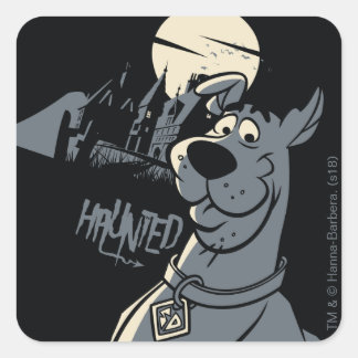 Scooby-Doo Noir Haunted Mansion Graphic Square Sticker