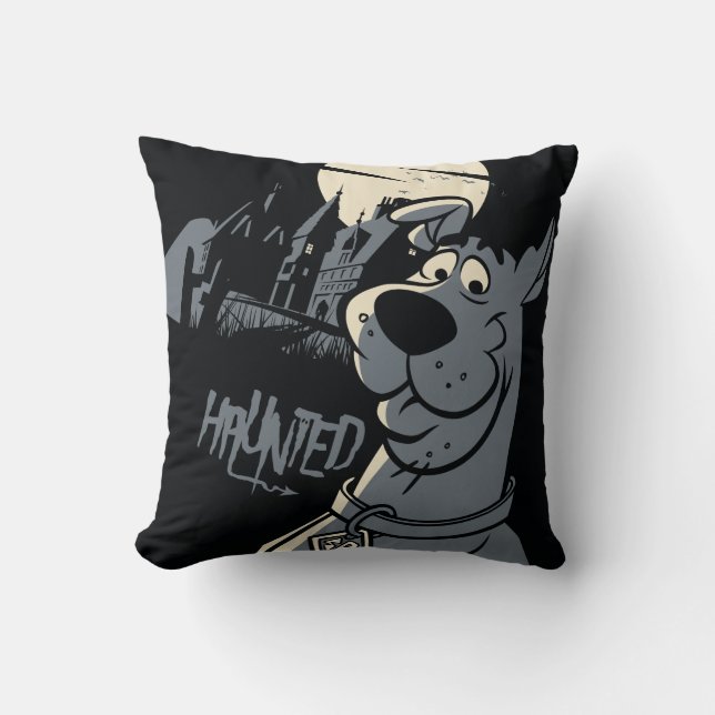 Scooby-Doo Noir Haunted Mansion Graphic Throw Pillow (Front)