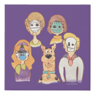 Scooby-Doo Our Halloween Masks Faux Canvas Print