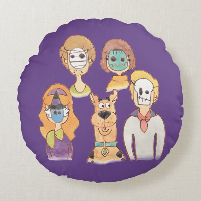 Scooby-Doo | Our Halloween Masks Round Pillow (Front)