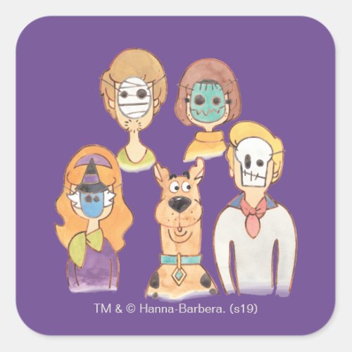 Scooby_Doo  Our Halloween Masks Square Sticker