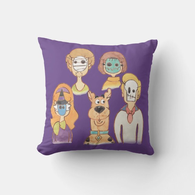 Scooby-Doo | Our Halloween Masks Throw Pillow (Front)