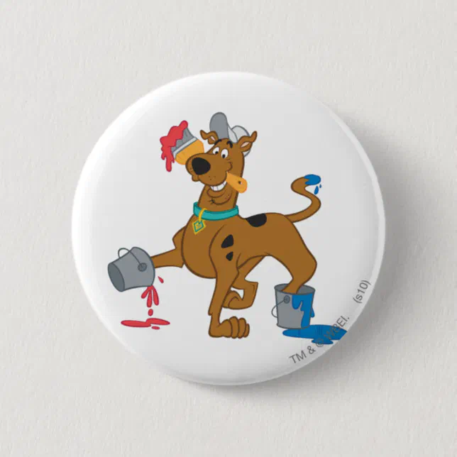 Scooby Doo Paints Pinback Button Zazzle