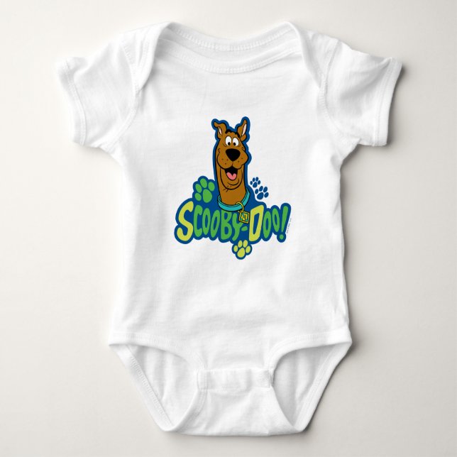 Scooby-Doo Paw Print Character Badge Baby Bodysuit (Front)