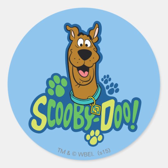  Scooby  Doo  Paw Print Character Badge Classic Round  Sticker 