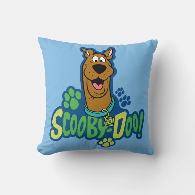 Scooby-Doo Paw Print Character Badge Throw Pillow (Front)