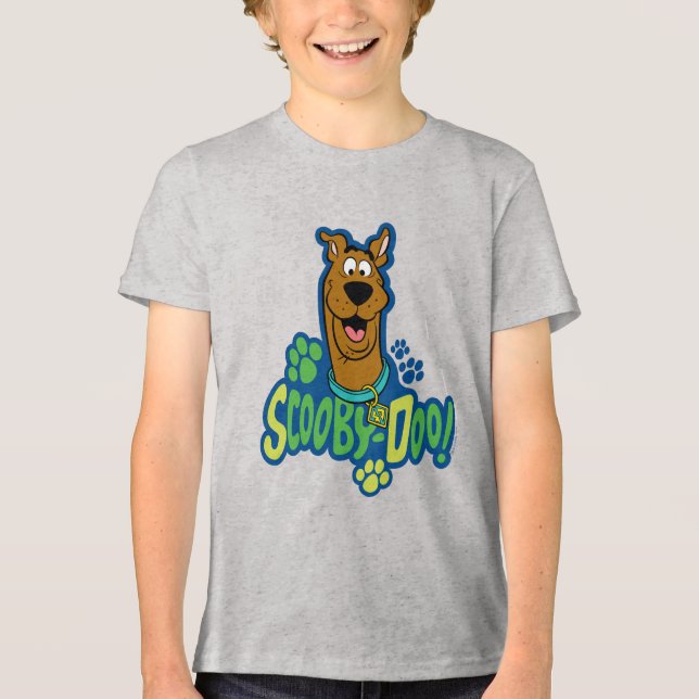Scooby-Doo Paw Print Character Badge Tri-Blend Shirt (Front)