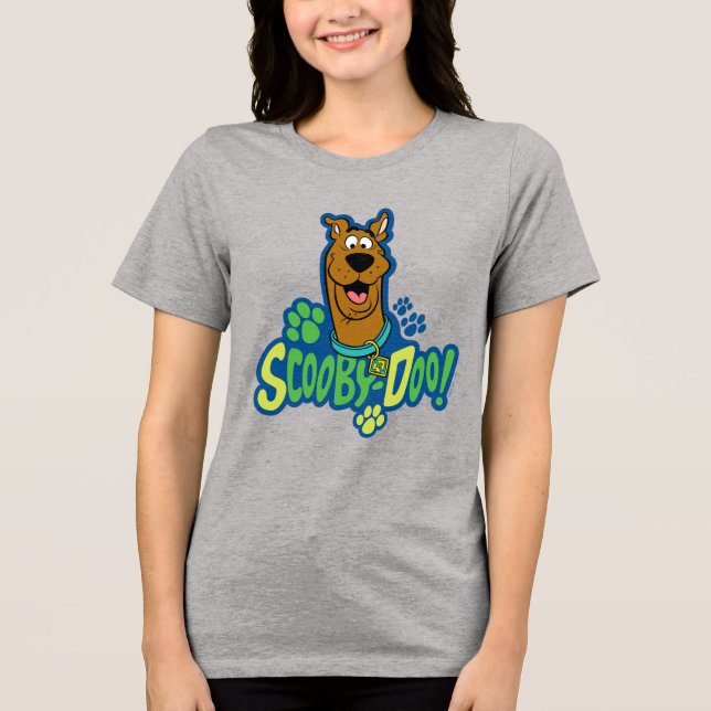 Scooby-Doo Paw Print Character Badge Tri-Blend Shirt (Front)