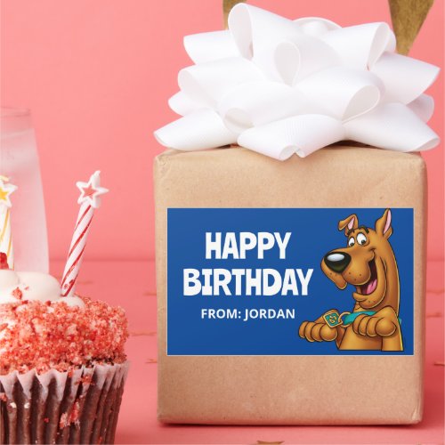 Scooby_Doo Paws Up  Happy Birthday Rectangular Sticker
