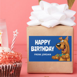 Scooby-Doo Paws Up Happy Birthday Rectangular Sticker