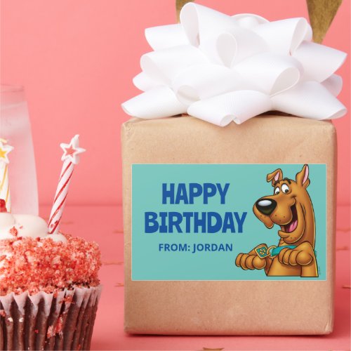 Scooby_Doo Paws Up  Happy Birthday Rectangular Sticker
