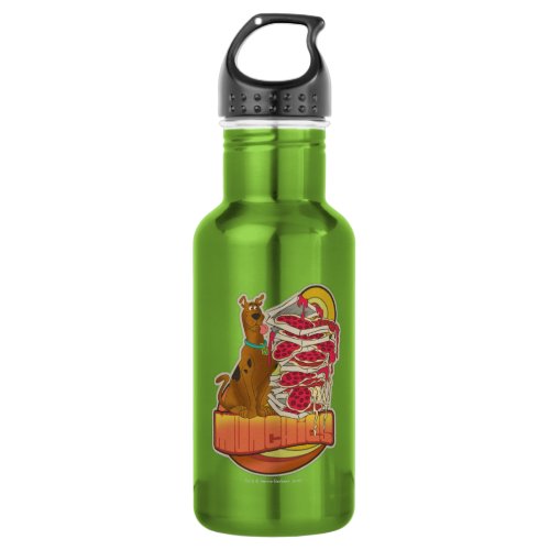 Scooby_Doo  Pile of Pizza Munchies Graphic Water Bottle